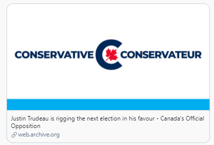 29/ @jessica_pomps reminded me about when the CPC claimed the federal Liberals were planning to rig the next election. Very Trumpian. They had to delete their statements they'd made on their website & as part of their fundraising, but here's a screenshot (h/t  @MJosling53)