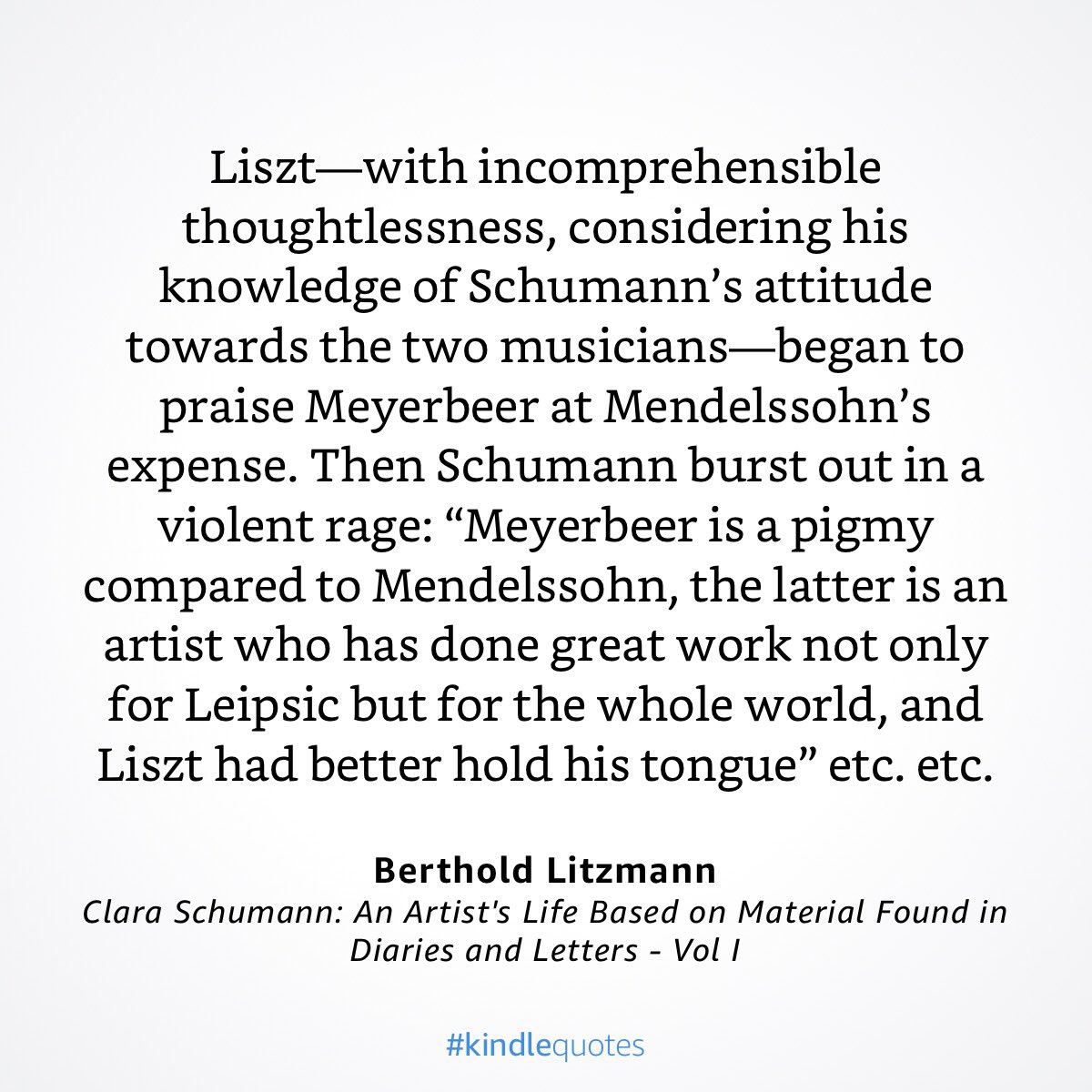 If you’re curious about the specific argument between Liszt and Robert, according to Clara’s diary it went...
