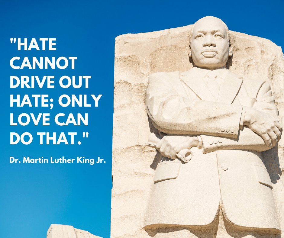 WeidaApts's tweet photo. Today we commemorate the inspiring legacy of Dr. Martin Luther King Jr. Whether you're serving the community or social distancing, remember that the only way we will overcome hate is through love. https://t.co/V3ogx56oIb