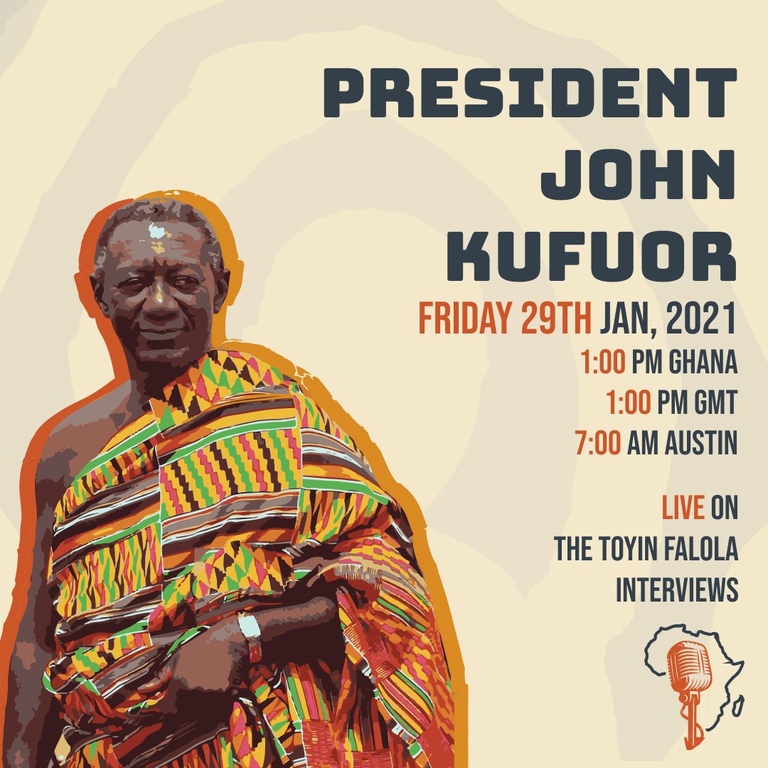 tfinterviews's tweet image. Happy New Year!

We are starting this year off by welcoming Former President Kufuor, of Ghana, onto the show! Check out the link in our bio for more information!

We hope you can join us in listening to the "Gentle Giant" share some of his thoughts, experiences, and opinions!