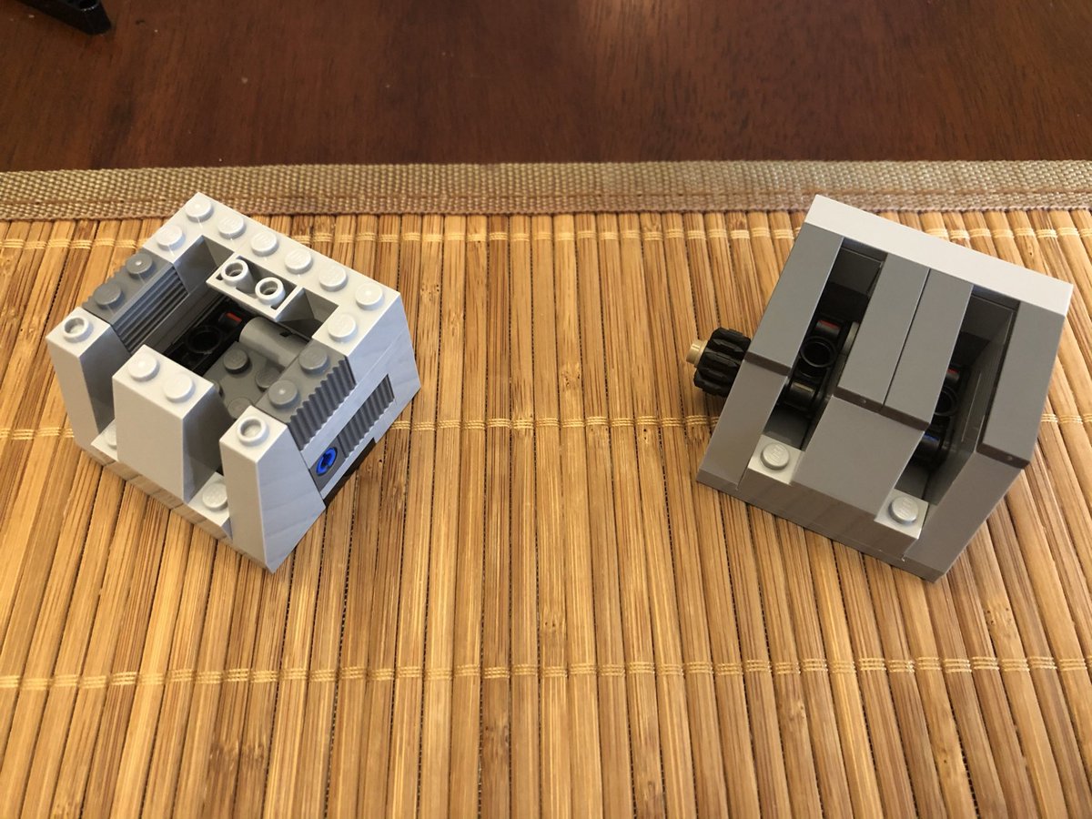 A few more steps and you can see we have a pair of turbo laser turrets! Attach them on the bases. They independently rotate and can be raised and lowered by the bears.  #LEGO  