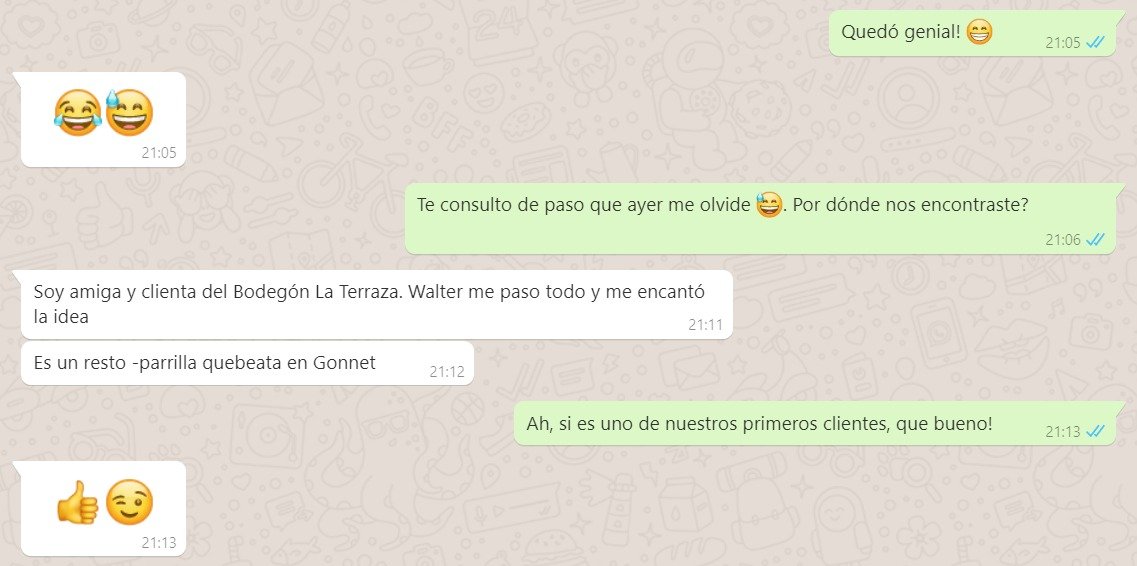 santi_jota's tweet photo. ¿Algo más lindo que cuando cliente te recomienda a sus conocidos? 😊

CC: @chefgoapp @BuffeTero https://t.co/tGejmglB45