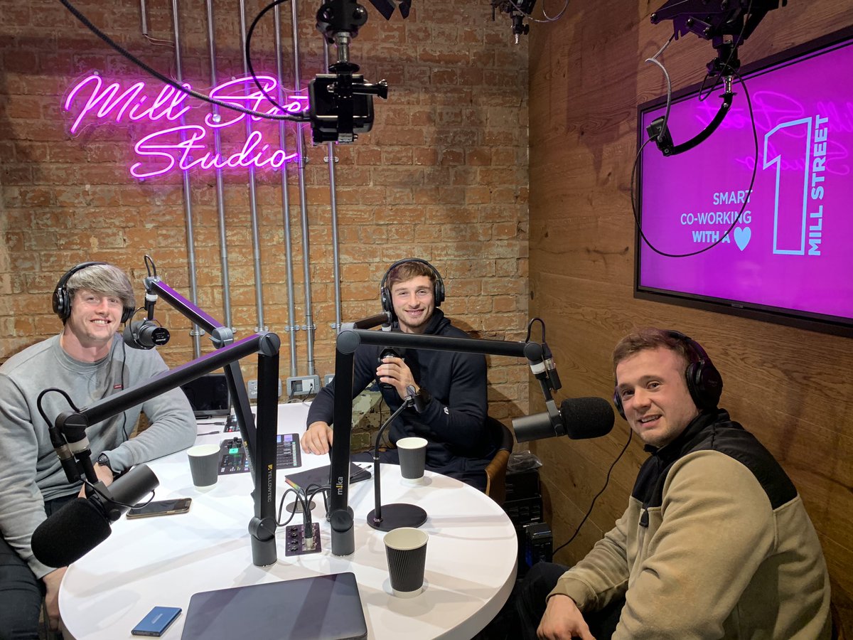 AnyStingGoes's tweet photo. Great to be back in the @1millstreet studio this afternoon ! Keep your eyes out for the release of S2 E3 with @james_gaskell coming soon... #AnyStingGoes @cruse_dog2 @_JoshBassett @WaspsRugby https://t.co/e2zdaJuQnY
