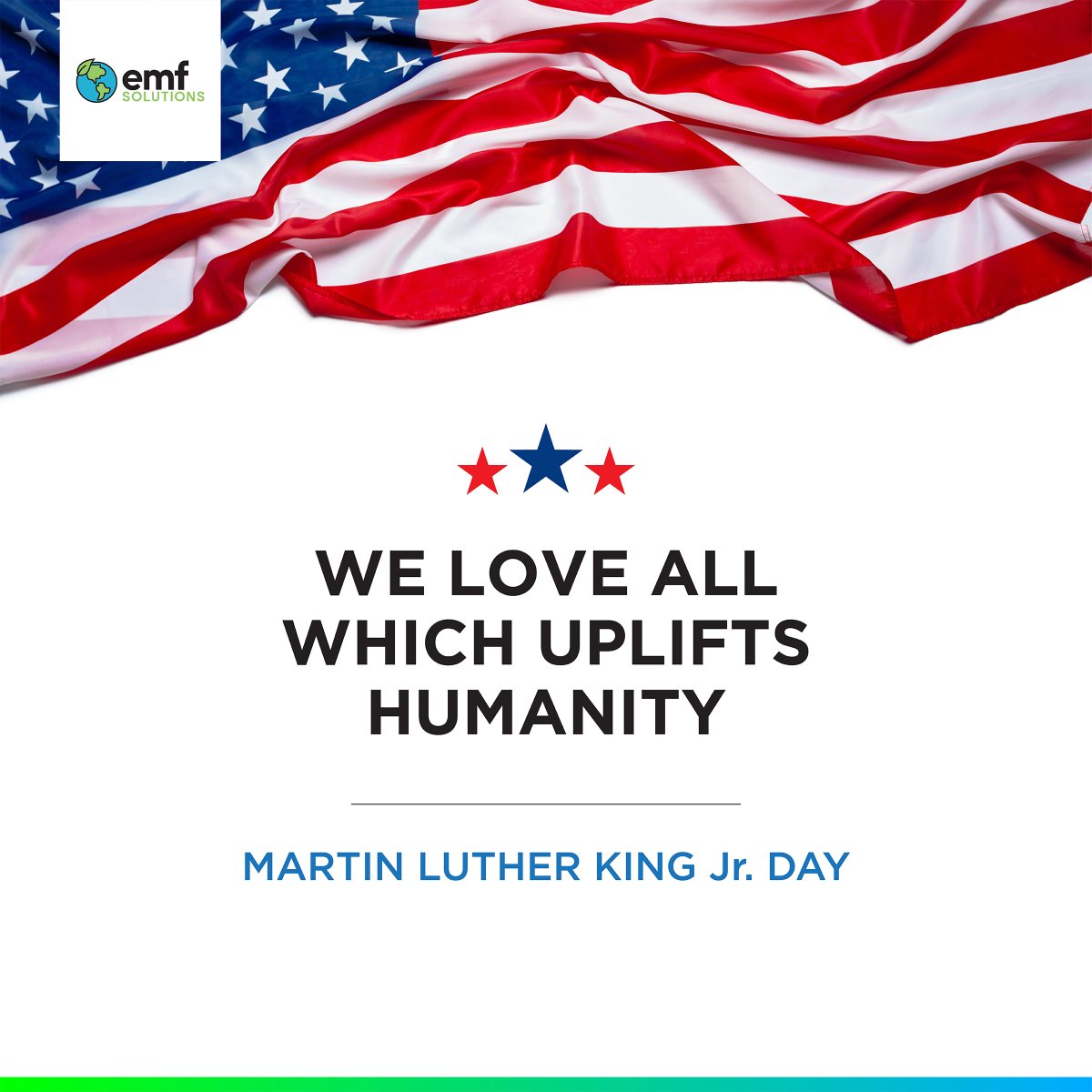 Celebrating Martin Luther King Jr. Day
#martinlutherkingjr #martinlutherday #ihaveadream #emfsolutions