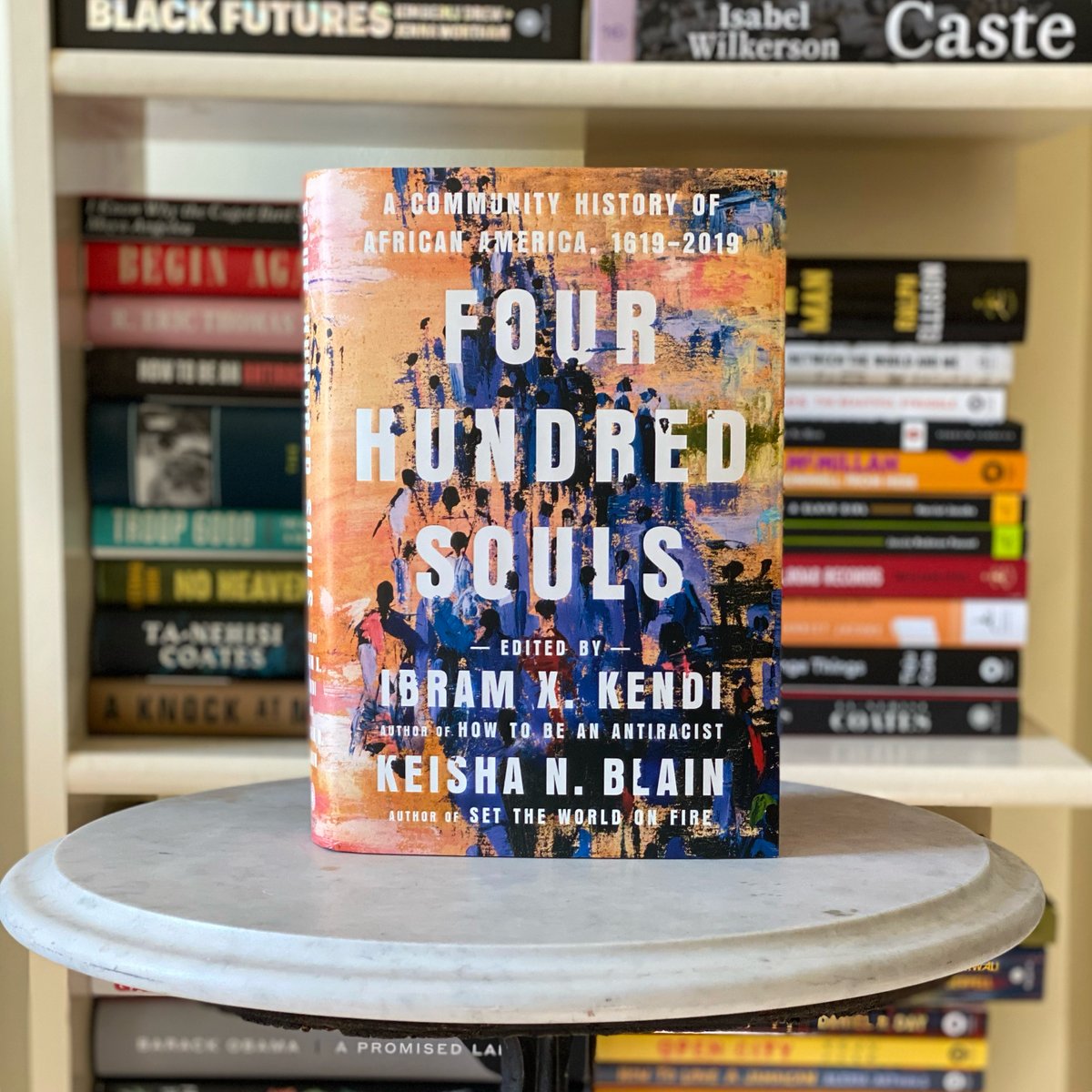 randomhouse's tweet photo. We can't stop staring at the gorgeous finished copies of @DrIbram &amp; @KeishaBlain's FOUR HUNDRED SOULS: A Community History of African America, 1619-2019. 

Out February 2nd! https://t.co/C02J3LqHkQ https://t.co/6fueuDtN7m