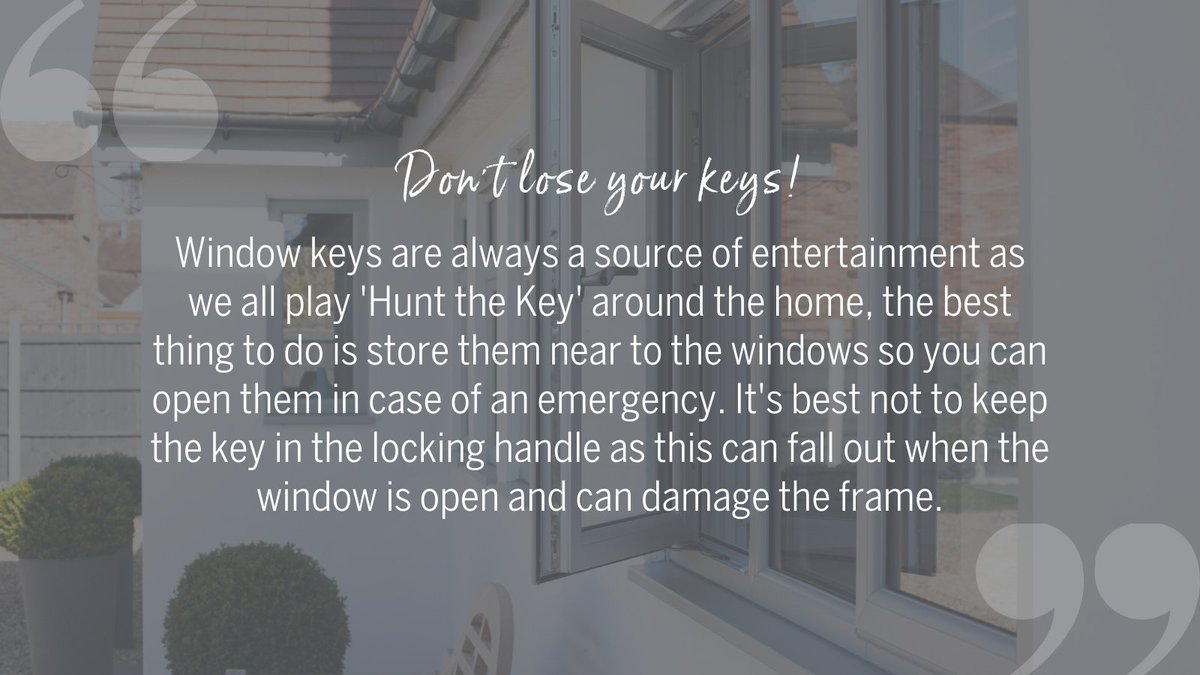 IN_VEKA's tweet image. Keep those keys safe...⁣
⁣
You might not have thought about it, but if your windows are usually locked, you&apos;ll need to keep your key safe by in case of an emergency

#TechnicalTips #Windows #Doors #UPVCWindows #UPVCDoors #Conservatory #Extension