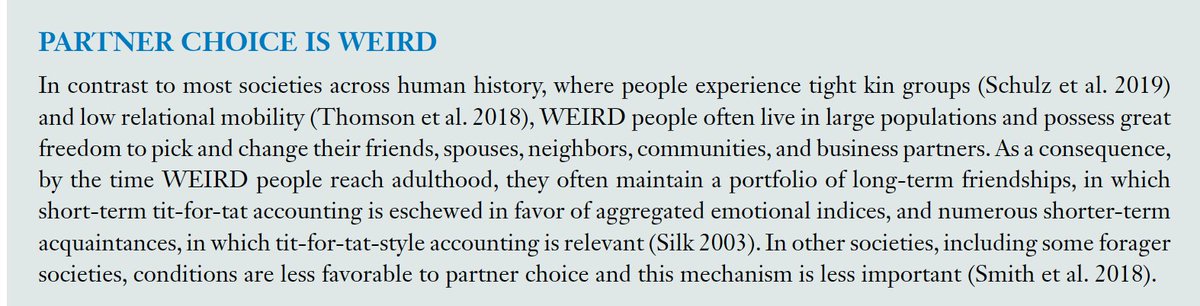 We review key mechanisms in broad strokes: kin-based, direct reciprocity, reputation, punishment, signaling. Origins of institutions. WEIRD intuitions are not a good guide - take partner choice for example. 10/