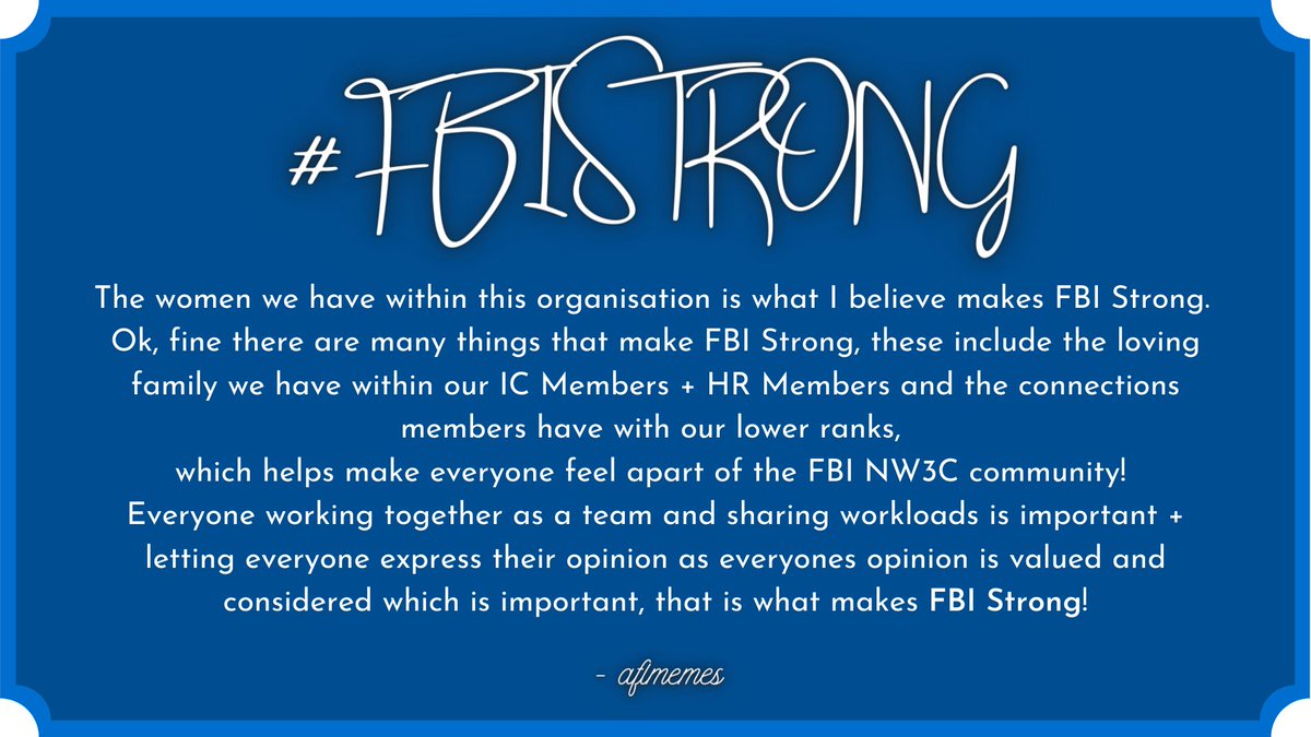 HabboFBINW3C's tweet photo. Bender Day 3:
Some well written words, from our Acting Owner aflmemes!
#FBIStrong 💪🏼 https://t.co/HJ3feBulBp