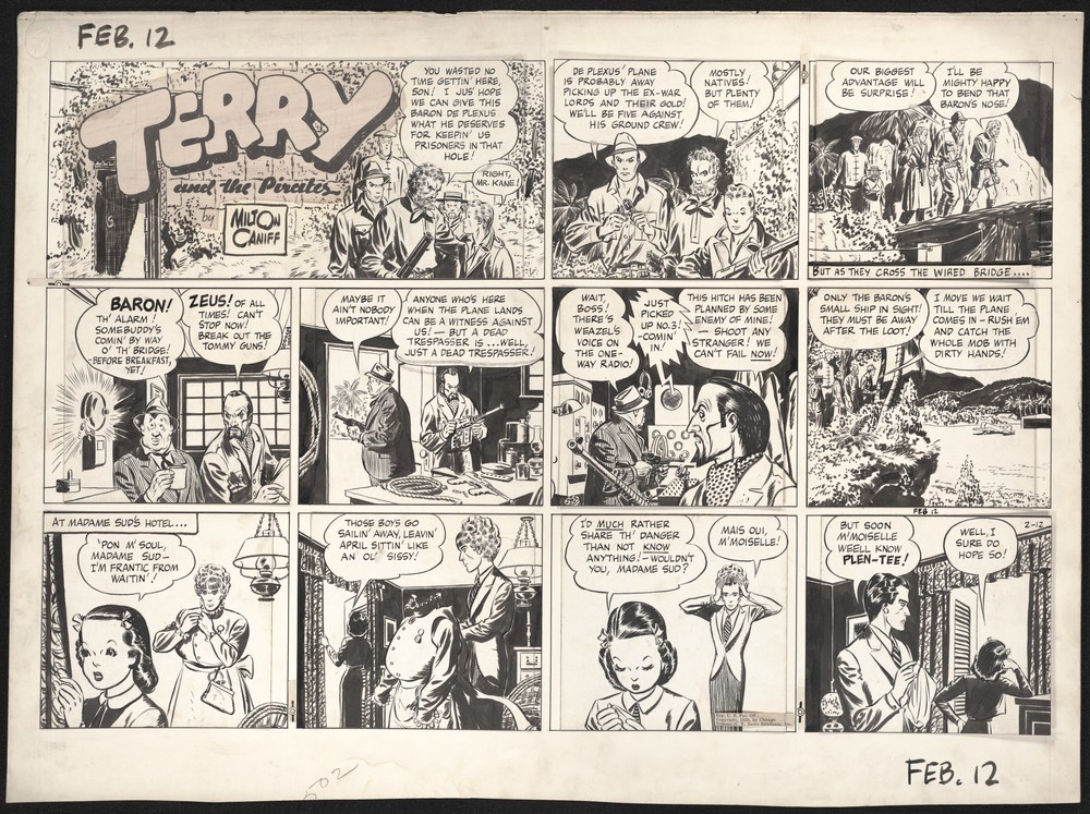 Caniff’s work is also somewhat infamous for queer representation, particularly through the character Sanjak, who Caniff named after an island adjacent to Lesbos (origin of the term lesbian) as a signifier to the queer community. 5/7