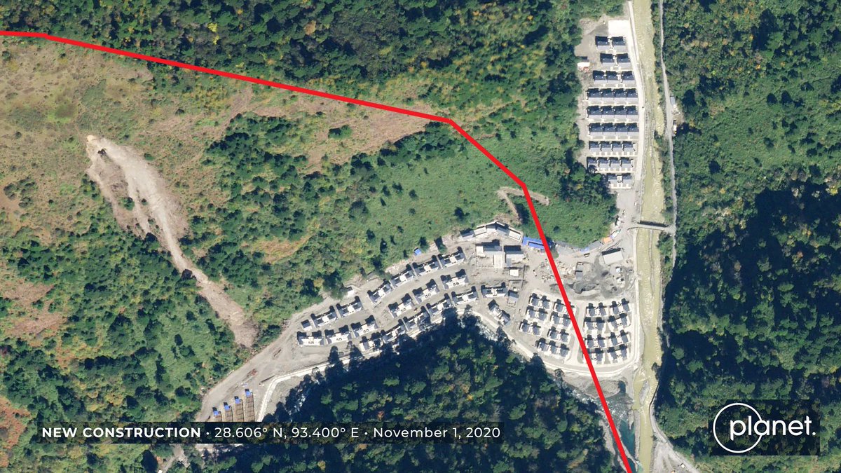 Although it should be noted that the residential area that has been constructed clearly expands across this border in areas. The red line on this satellite imagery shows approx. where that disputed claim begins per the above map.
