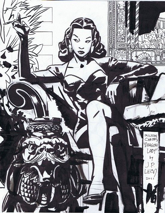 The series is also famous for launching the “Dragon Lady” an iconic femme fatale for whom the “dragon lady” archetype is named. Caniff’s comics are well-known for strong sexual subtext and his characters frequently became sex symbols, pinups, and even advertising mascots. 4/7