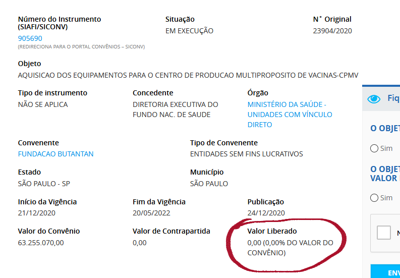 MBLivre's tweet photo. Ontem Bolsonaristas tentaram cravar uma narrativa que foi o Gov Federal que pagou a vacina. MENTIRA, mas chegaram a apresentar um documento de DEZEMBRO, há menos de 1 mês, sobre a distribuição da vacina.

Fomos atrás do porta de transparência e compartilhamos o valor liberado. https://t.co/eLGx2rtt2q