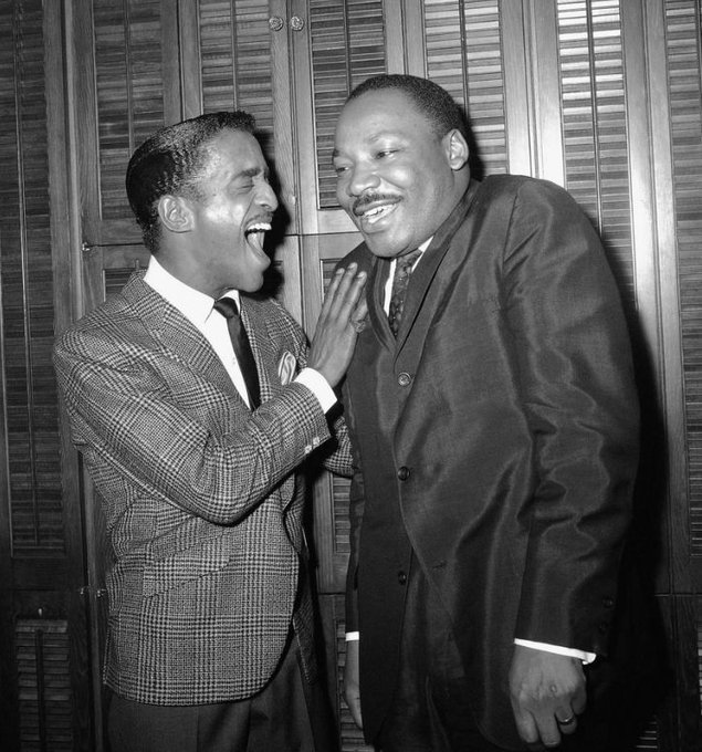 Sammy Davis Jr. (left) and Martin Luther King Jr. in New York City on March 4 in 1965. Photo by Dave Pickoff.  #MLK    #MLKDay    #MLKDay2021  