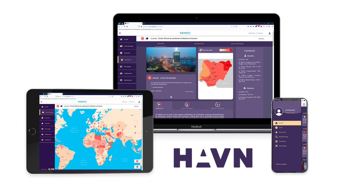 [HAVN] - La version 2.0 de HAVN, notre solution développée en partenariat avec @Deveryware, est disponible! Vous êtes intéressé par notre outil dédié à la sûreté de vos collaborateurs? Demandez une démo via le lien suivant : havn-app.com

#travelsecurity #corporate