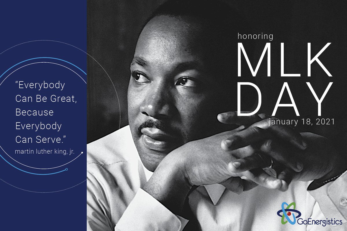 GoEnergistics's tweet photo. Today we honor the life and legacy of a true American hero. #MLKDay https://t.co/bvBlgdgNnZ