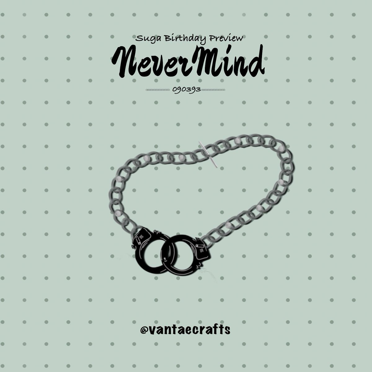 vantaecrafts's tweet photo. [Suga Birthday Preview: NeverMind] 
-090393-
AgustDcore for all the Agust D enthusiasts out there 😌👑
In this kit, there are only two items which is the enamel pin and SG bracelet 👌

#suga #sugabirthdayproject #yoongicore #bts https://t.co/zQcioyjdz3