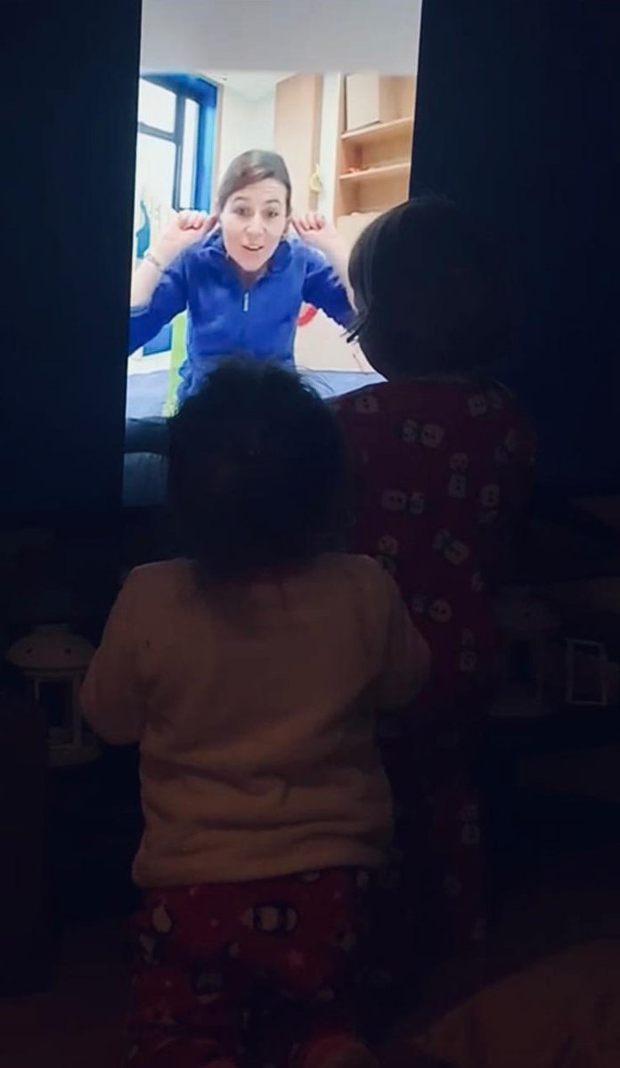While two of our littles can't come to us just yet, our practitioners stay connected with them through virtual sessions. The songs, rhymes & exercises are fun and support development but the ongoing interaction is critical. Familiar faces, familiar routines 🌈#ecechatie