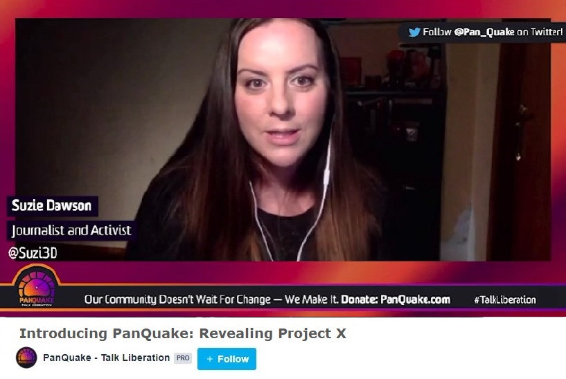 The video begins with  @Pan_Quake co-founder  @Suzi3D discussing the WHY & HOW of the coming social media platform (see thread above). "If you help us to spread the word, if you donate to help us complete the build, we truly are going to redefine social media." #TalkLiberation
