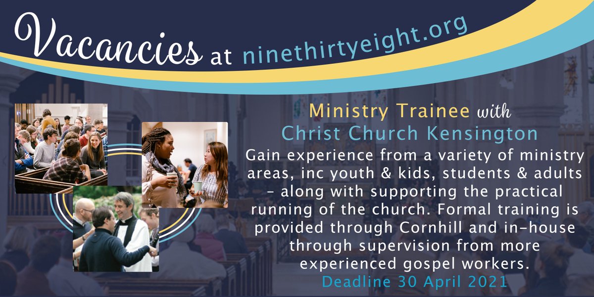 Another #ministrytrainee opening with our friends <a href="/CcKensington/">Christ Church Kensington</a> for this September – find out more: bit.ly/938CCK21
