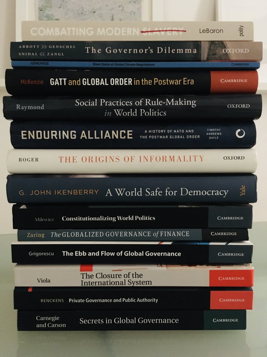 Lots of exciting books are published every year on  #GlobalGovernance. To keep track of it all - and put some new work in the spotlight - I'm starting a thread of forthcoming, recently published and otherwise interesting books on the subject 