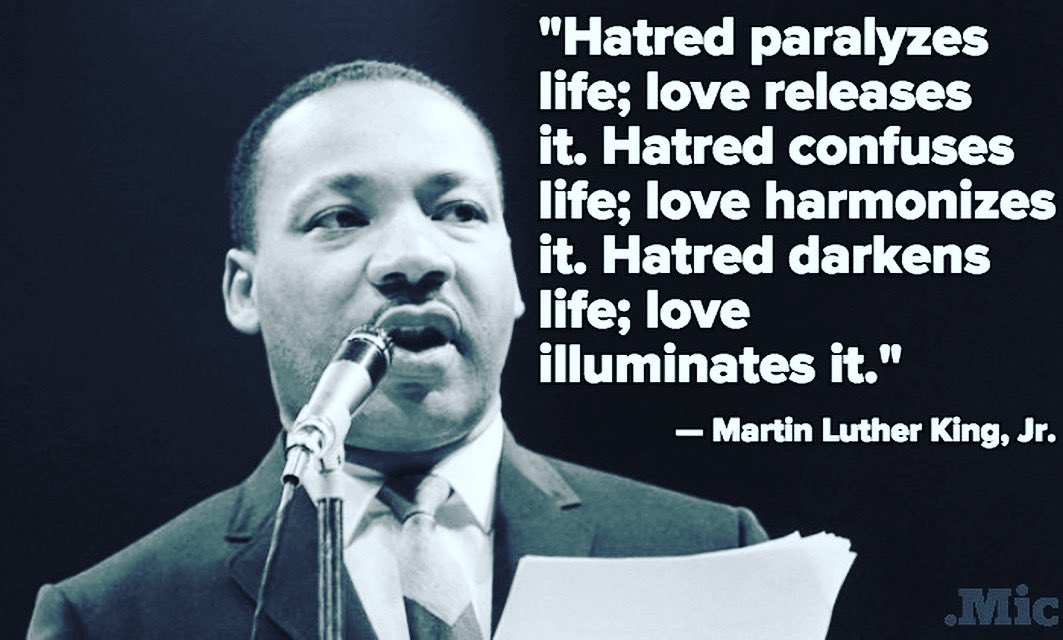 CbusNationsCup's tweet photo. "Hatred paralyzes life; love releases it. Hatred confuses life; love harmonizes it. Hatred darkens life; love illuminates it."- Martin Luther King, Jr. https://t.co/UYhluSq00Z