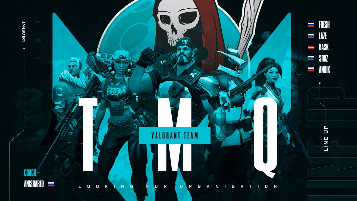 📟You've got message!
It's time to change, time to win, do you have a lot of questions? Our team also...
Please welcome, TooManyQuestions!
🇷🇺<a href="/FRESHS4Y/">Anton Lipendin</a>
🇱🇻<a href="/rAskVAL/">Roberts R /rAsk/ 🇱🇻</a>
🇷🇺@La7eVL
🇷🇺<a href="/SrxzValorant/">SRXZ Valorant</a>
🇷🇺@andikgod
C/M 🇷🇺<a href="/Anishared/">Anishared x #KIDE</a>
LF organization, contact us via dm/email tmqval@gmail.com

#TMQ