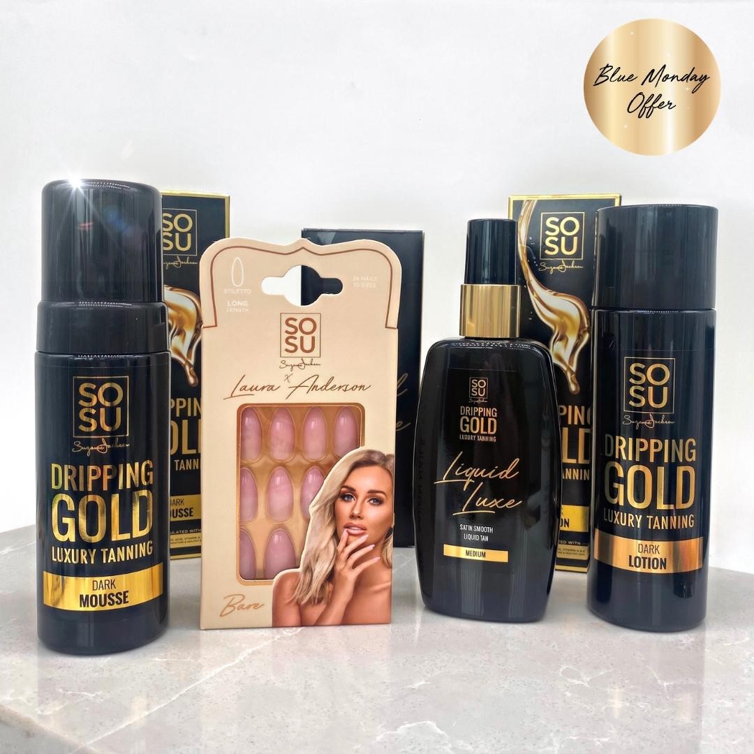 Banish Blue Monday with our Self Care Tan & Nail Bundle🤩 💫 ✨ Why not treat yourself to an at home pamper sesh with your fave tan and nails💅 ✨ only €20! Worth €29.95... Now only €20! 🙌 Shop now on sosubysj.com while you can!✨ #SOSUbySJ #BlueMonday
