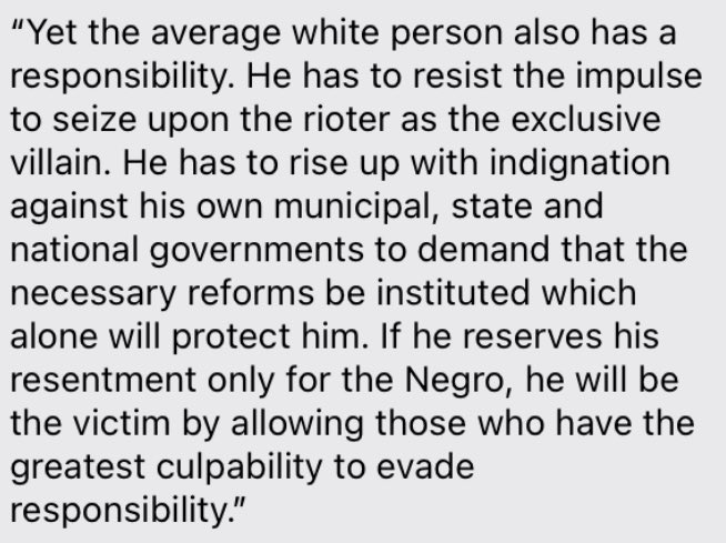 on white people’s responsibility for justice, and how they must recognize that their fate is tied up w/black people’s fate: