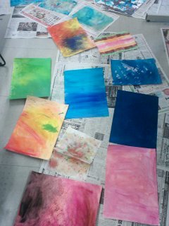 コンキュート 貼り絵の作り方はこんな感じ 大昔の写真なので画質悪いけど伝わるかしら