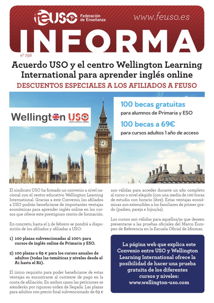 f_ense_uso's tweet photo. ✅ℹ️ ¿Quieres mejorar tu inglés? ¿Estás pensando cómo ayudar a tus hijos a desarrollar sus competencias comunicativas en un segundo idioma? ¡Infórmate del acuerdo de #USO con Wellington Learning! 👨‍🎓 🇬🇧 🇺🇸 🧑‍🎓 
https://t.co/6ia2rXG5sV

#formacion https://t.co/0Uha2bqtNI