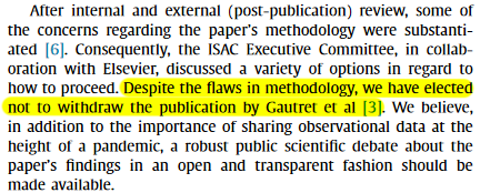 J'ajoute un extrait issu d'un document d' @ElsevierConnect. On sait aujourd'hui que ça peut se traduire ainsi : "On a baissé notre froc devant les menaces des avocats de Raoult."Source :  https://researchrepository.murdoch.edu.au/id/eprint/57117/1/publishing.pdf