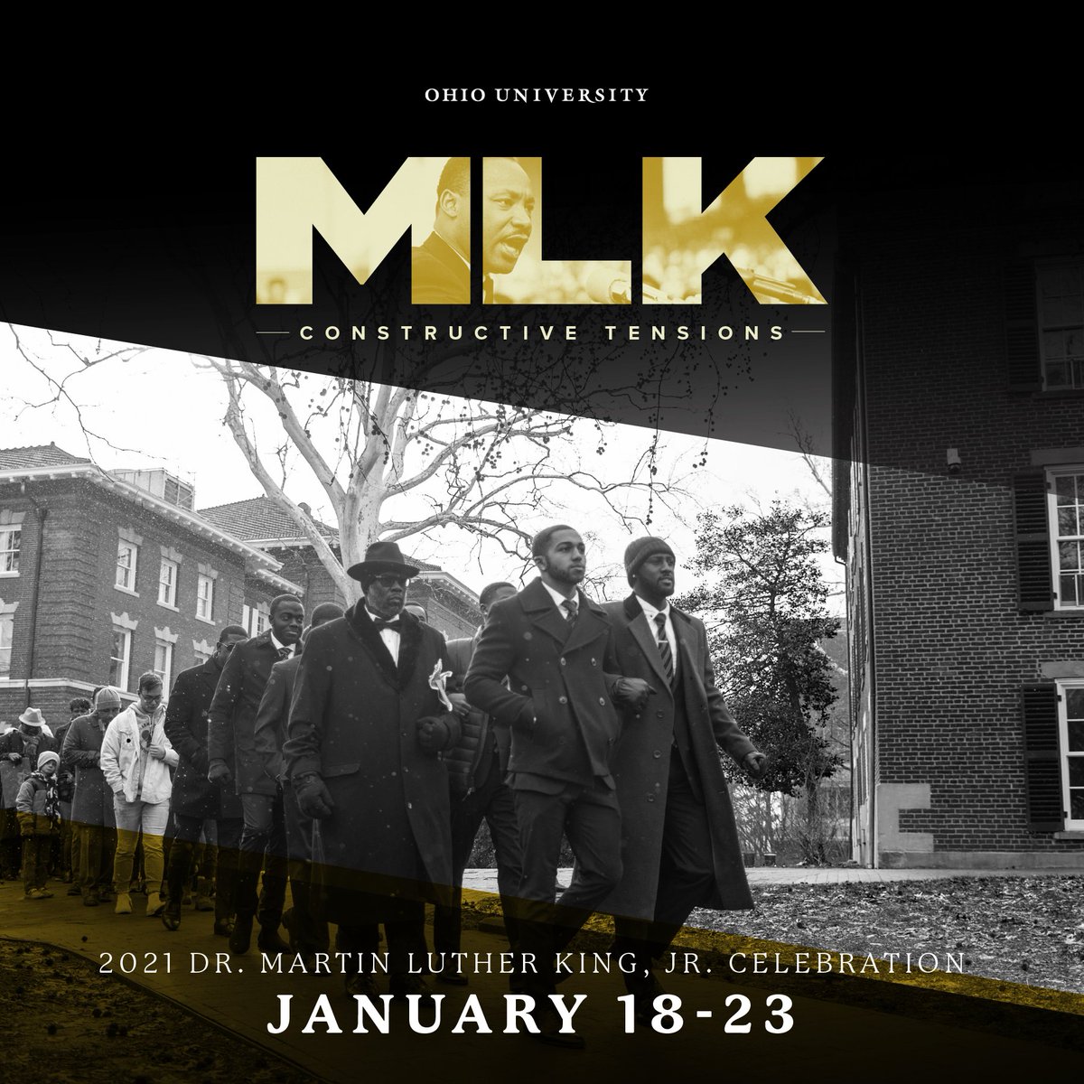 The 2021 Martin Luther King, Jr. celebration theme at OHIO is "Constructive Tensions."
The inherent presence of constructive tension within our activism helps us grow and gain awareness of our differences, shared struggles and triumphs.
#MLKDay
β‘οΈ https://t.co/ZJncjAxOt7 https://t.co/rMbUcKfccJ