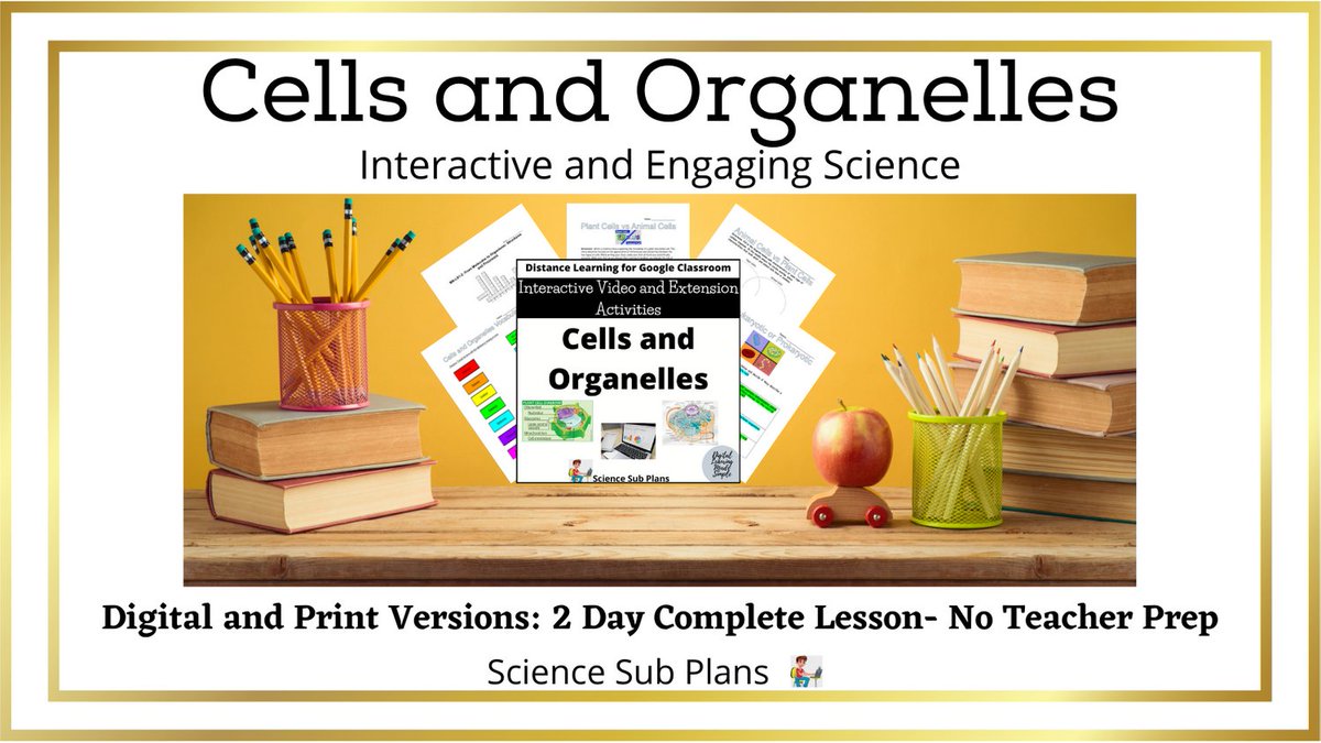 PlansSub's tweet photo. This interactive video science lesson and extension activities challenge students to explore cells and their organelles. #science #cells #lifescience #education #school #lessonplans #teacherresources #tpt #sciencesubplans #middleschoolscience #biology
https://t.co/3TsvM0ZUOQ https://t.co/hqCZrh5DVE