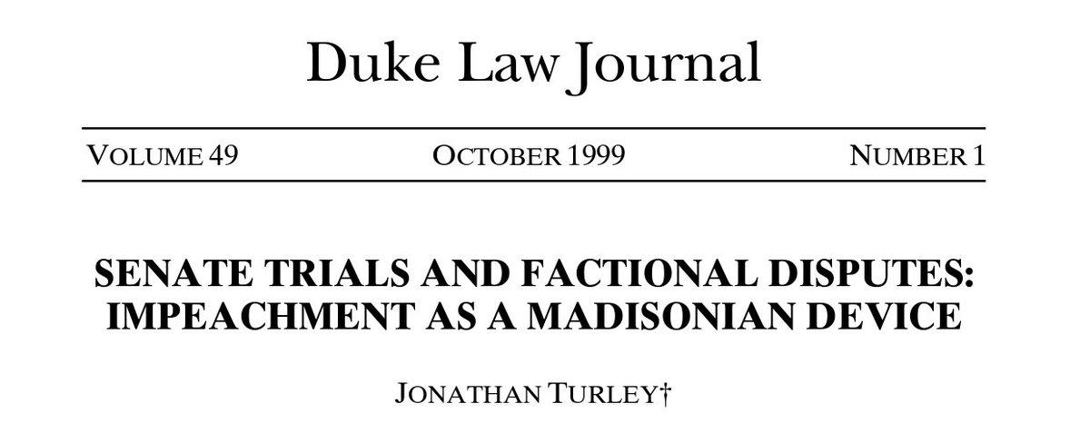 . @JonathanTurley on impeachment of former officials in 1999 versus today.