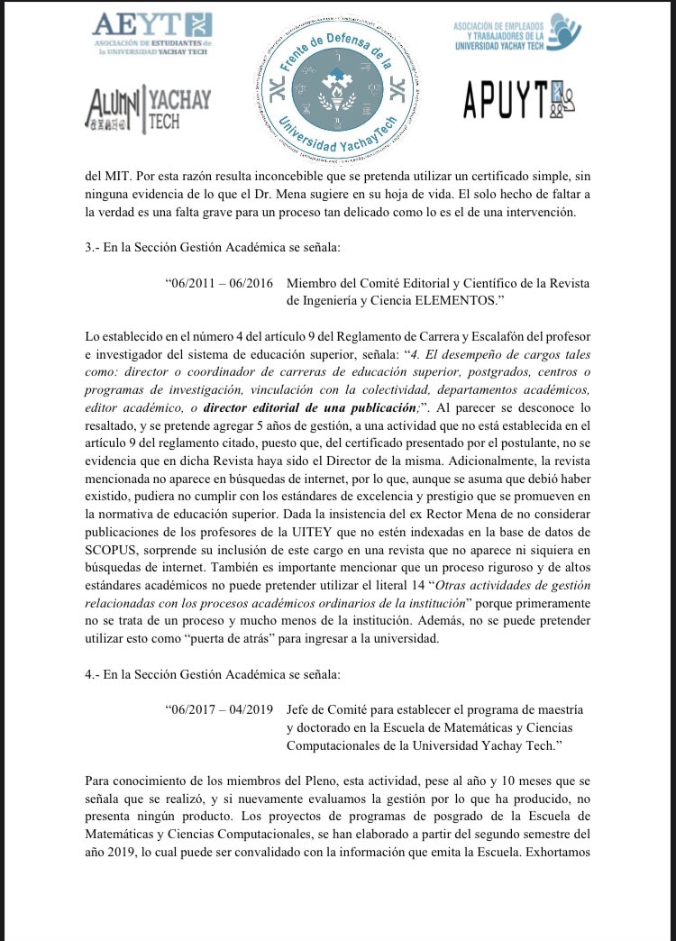 FrenteTech's tweet photo. En el mismo se detalla las inconsistencias del CV de #FueraMena remitido para postular a ser Presidente de la CIFI y algunas imprecisiones realizadas x el delegado permanente d @EduSuperiorEc
#CESescucha
#IntervencionSinMena
#MenaMienteEnCV
#IntervencionSinExMiembrosCG https://t.co/zwgJrnaJZy