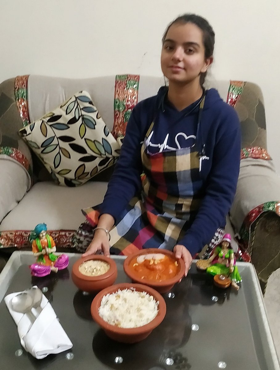 DashneetB's tweet photo. Rookie chef competition round 2 
Stuffed dum aaloo with pilaf rice and punjabi seviya. 
@AADirIIHMDELHI @delhi_iihm @subornobose @IIHMHOTELSCHOOL 
#MondayMotivation #mondaythoughts #MondayVibes #competetion #cookoff #indiancuisine #hospitalityrocks https://t.co/sWi37SpXY7