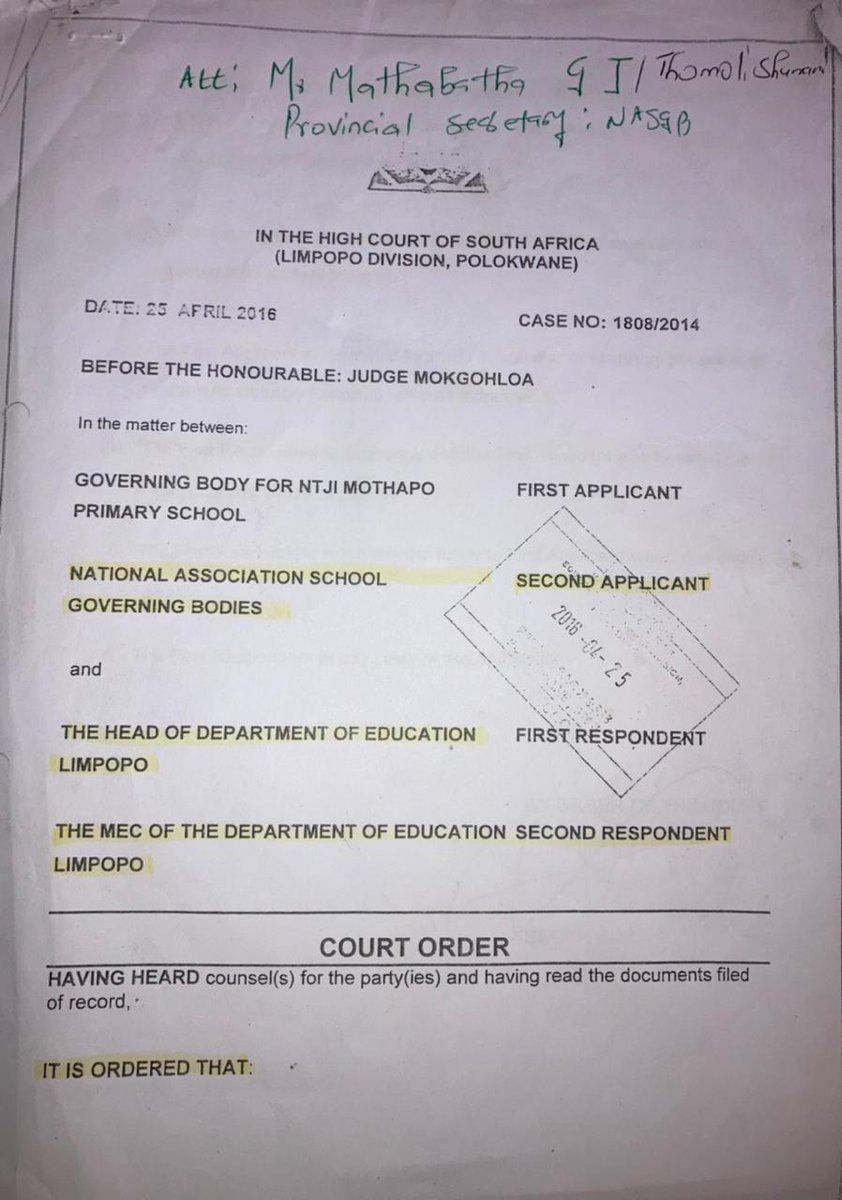 NasgbL's tweet photo. Since 2013 as NASGB Limpopo, we pride ourselves in achieving the following:
1.Illegal Disbandment of SGB through teacher union recommendations
_Nasgb Limpopo took the Ldoe to High Court and won the case. SGB reinstated https://t.co/oIABkBFm1y