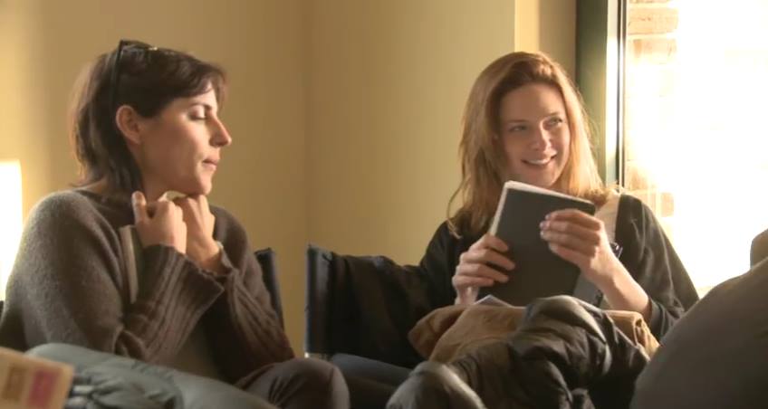 Rebecca Ferguson and Antje Traue on set of \"Despite The Falling Snow\" 2013 | A very Happy Birthday to Antje Traue! 
