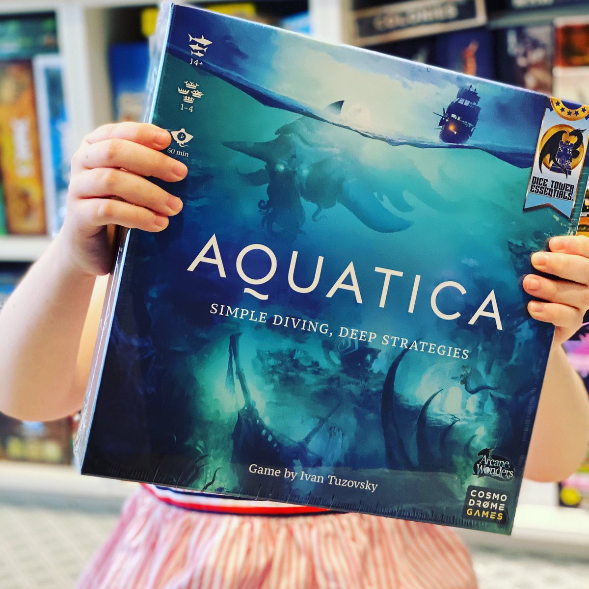 Let’s try this again... Starting to get restocked and some new games are arriving for Jan! Just in - Aquatica. 
Aquatica is 1-4 player, deck and engine building game. Players build up their underwater kingdoms and earn victory points.
#boardgames #canadianboardgamer #deckbuilder