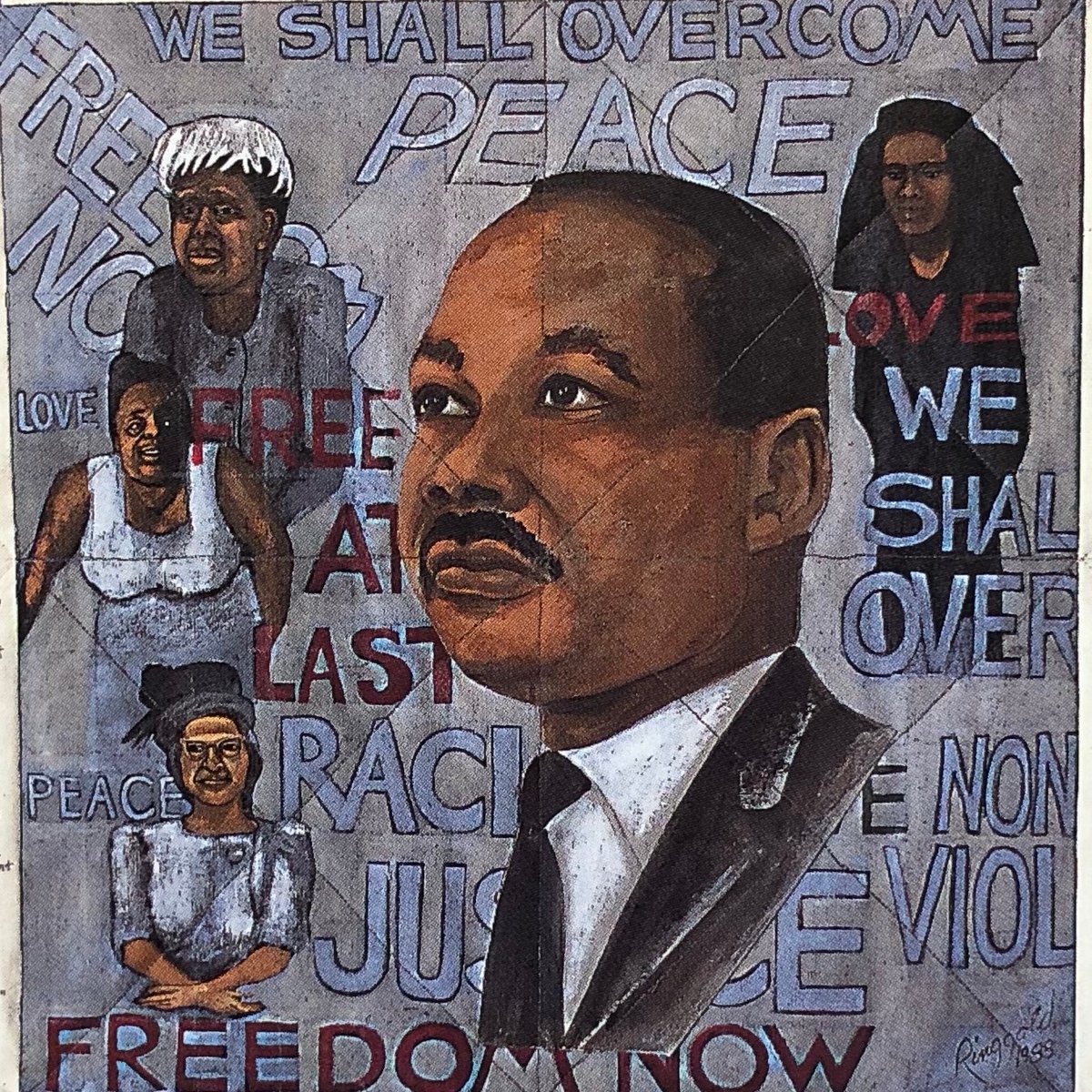 Today we honor one of our greatest, most beloved Americans. When I worked at the <a href="/smithsonian/">Smithsonian</a> we did an exhibition called "In the Spirit of Martin," which included this incredible quilt by Faith Ringgold. #mlkday #mlk <a href="/faithringgold/">Faith Ringgold</a> # art @sitesexhibitions