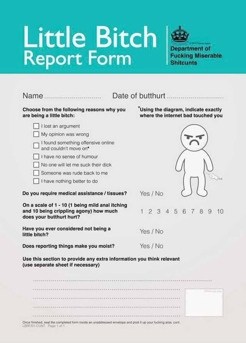 If anything we have said or done has offended you, here is a form you can fill out. You can turn it in<a href="/tag/stilllaughing"class="tags"><span>#stilllaughing</span></a>