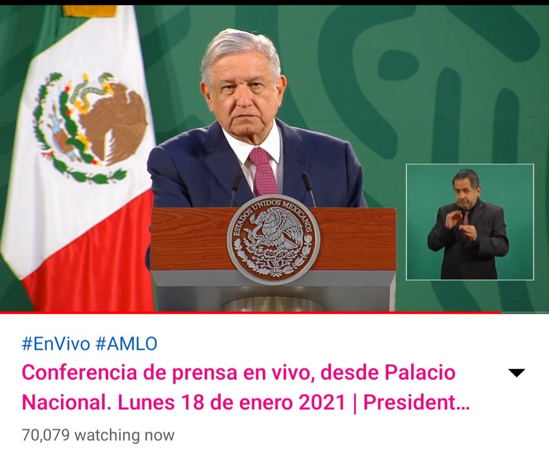 70, 000 viendo en vivo la Mañanera solo en YouTube, por eso les urge censurar a AMLO.
