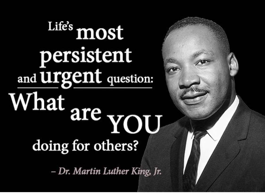 Today, we honor Dr. Martin Luther King Jr and his lasting legacy. 

Take a moment and ask yourself...”What are you doing for others?” #mlkday