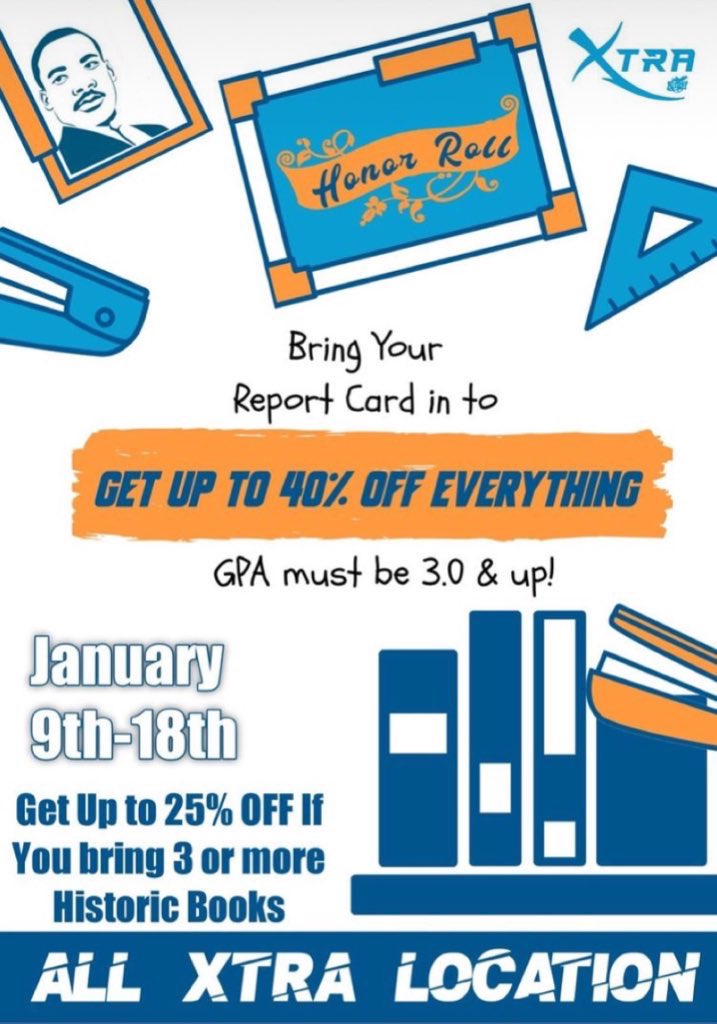 We need more Black books &amp; Honor Roll students - @ all 3 retailers today