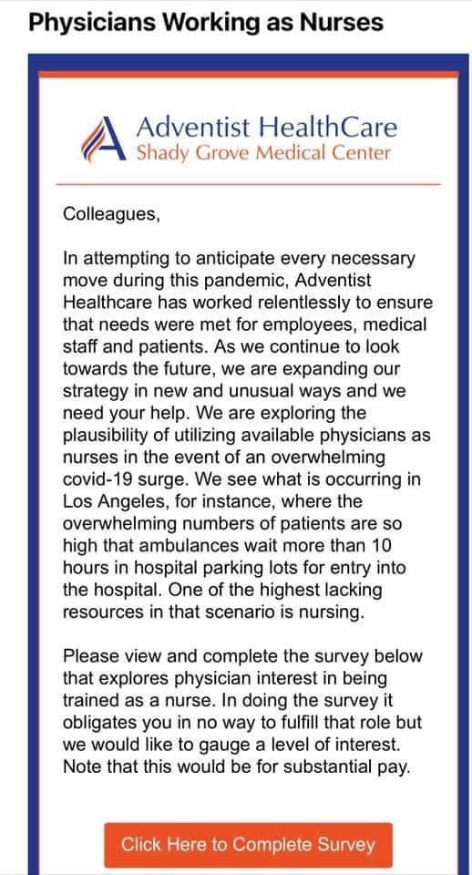 Physicians aren't nurses.

Nurses aren't physicians.

Two very different skill sets.   Two very different training and practice models.

I feel this is disrespectful to nurses.