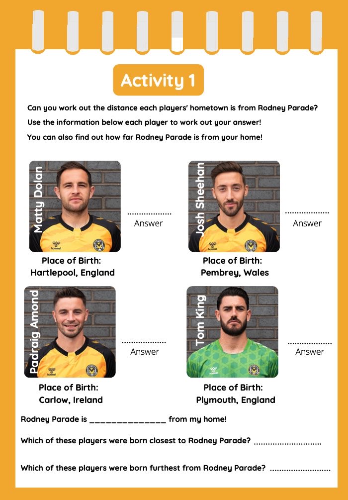CountyCommunity's tweet photo. This week’s CITC Home-Learning Workbook has gone out to partner schools today! 🙌📝

Share your completed workbooks with us to win prizes for you and your school🏅🎽

If you or your school would like to be involved please contact dan.harvey@newport-county.co.uk

#PLPrimaryStars https://t.co/ukGI74izej