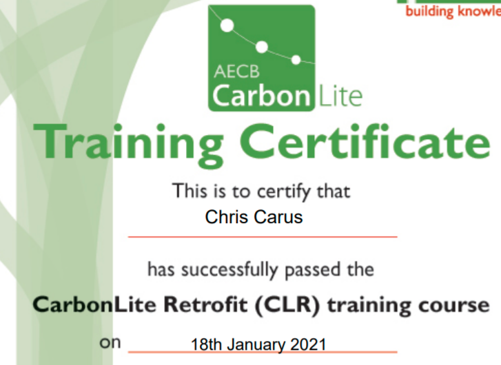 Yay - I have completed my @AECBnet Carbonlite Retrofit course!