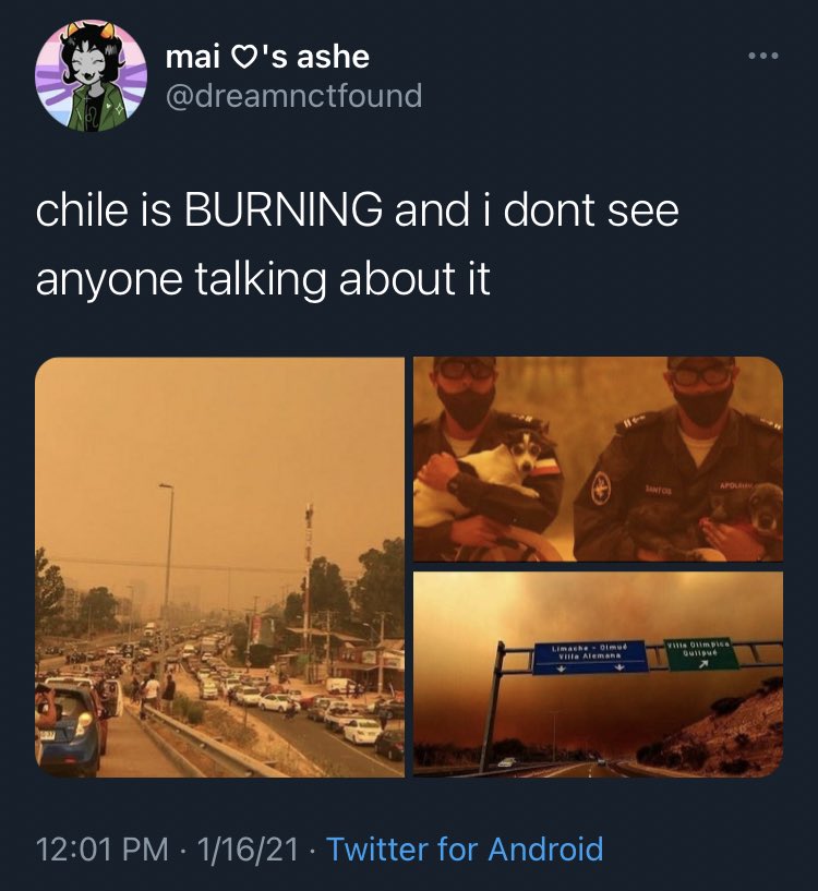 THIS is what Latinos mean when we say no one gives a SHIT about us. when is the US everyone drops everything to spread the word and help out but when it’s Latin America people can make edits of devastating forest fires and call it “aesthetic” and use it to promo songs.