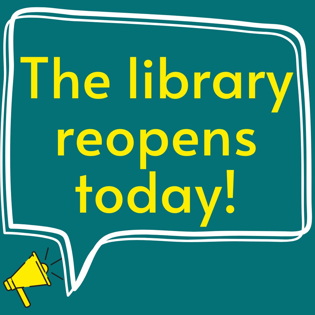 LibrarySuperior's tweet photo. The library reopens today! We'll be open M-F, 10am-5pm (until 7pm Tuesdays). Saturdays will be curbside only from 10am-2pm. Masks, social distancing & 1 hour time limit required. Come see us! #LibraryLife #SuperiorWI #LibraryOpen #WisconsinLibraries #WearAMask #WeAreHereForYou https://t.co/6NwuKvZi9L