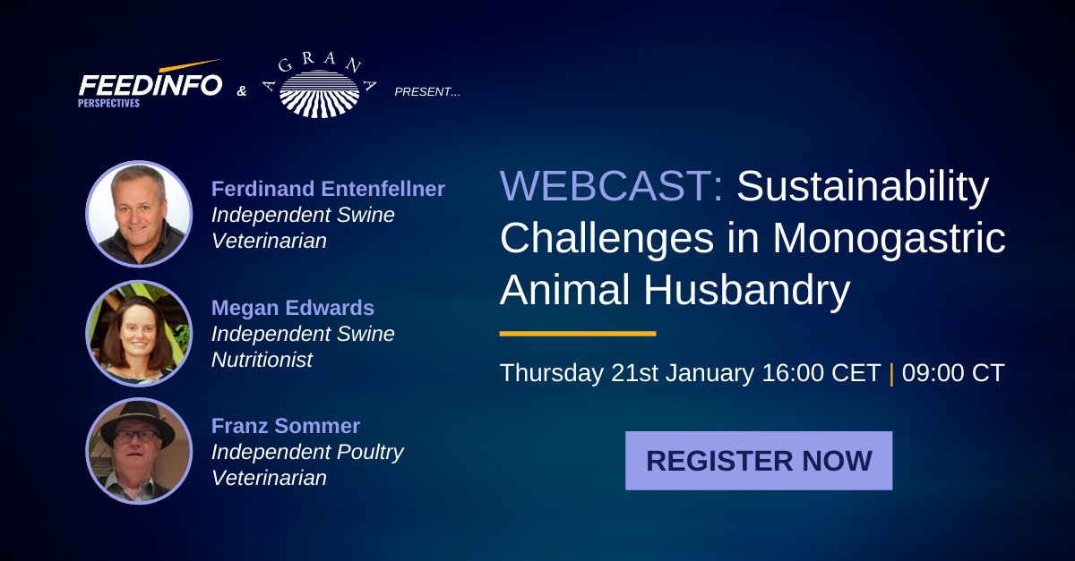 FeedinfoNews's tweet photo. Join the hundreds of other representatives from the animal nutrition and feed sector who have already registered to our webcast on sustainability challenges in monogastric animal husbandry. Register for free here: https://t.co/uGvVga5pkI
#AnimalHusbandry #Sustainability #Webinar https://t.co/ZqC17OLbHN
